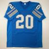 imageFacsimile Autographed Barry Sanders Detroit Blue Reprint Laser Auto Football Jersey Size Mens XL