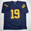 imageFacsimile Autographed Bryce Underwood Michigan Blue Reprint Laser Auto College Football Jersey Size Mens XL