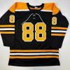 imageFacsimile Autographed David Pastrnak Boston Black Reprint Laser Auto Hockey Jersey Size Mens XL