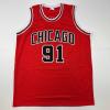 imageFacsimile Autographed Dennis Rodman Chicago Red Reprint Laser Auto Basketball Jersey Size Mens XL