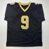 imageFacsimile Autographed Drew Brees New Orleans Black Reprint Laser Auto Football Jersey Size Mens XL