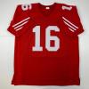 imageFacsimile Autographed Joe Montana San Francisco Red Reprint Laser Auto Football Jersey Size Mens XL