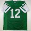imageFacsimile Autographed Joe Namath New York Green Reprint Laser Auto Football Jersey Size Mens XL