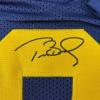 imageFacsimile Autographed Tom Brady Michigan Blue Reprint Laser Auto College Football Jersey Size Mens XL