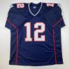 imageFacsimile Autographed Tom Brady New England Blue Reprint Laser Auto Football Jersey Size Mens XL
