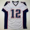 imageFacsimile Autographed Tom Brady New England White Reprint Laser Auto Football Jersey Size Mens XL