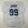 imageFacsimile Autographed Aaron Judge New York Pinstripe Reprint Laser Auto Baseball Jersey Size Mens XL