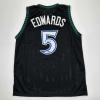 imageFacsimile Autographed Anthony Edwards Minnesota Black Reprint Laser Auto Basketball Jersey Size Mens XL