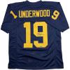 imageFacsimile Autographed Bryce Underwood Michigan Blue Reprint Laser Auto College Football Jersey Size Mens XL