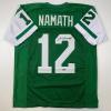imageFacsimile Autographed Joe Namath New York Green Reprint Laser Auto Football Jersey Size Mens XL