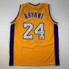 imageFacsimile Autographed Kobe Bryant 24 Los Angeles LA Yellow Reprint Laser Auto Basketball Jersey Size Mens XL
