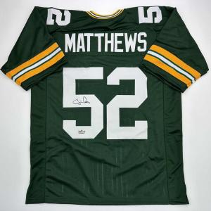 imageFacsimile Autographed Clay Matthews III Green Bay Green Reprint Laser Auto Football Jersey Size Mens XL