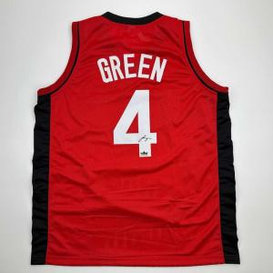 imageFacsimile Autographed Jalen Green Houston Red Reprint Laser Auto Basketball Jersey Size Mens XL