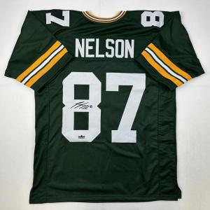 imageFacsimile Autographed Jordy Nelson Green Bay Green Reprint Laser Auto Football Jersey Size Mens XL