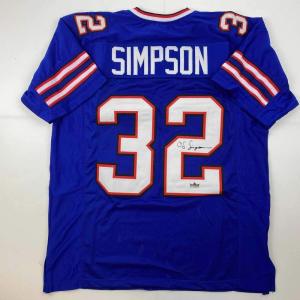 imageFacsimile Autographed OJ OJ Simpson Buffalo Blue Reprint Laser Auto Football Jersey Size Mens XL