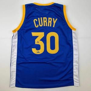 imageFacsimile Autographed Stephen Steph Curry Golden State Blue Reprint Laser Auto Basketball Jersey Size Mens XL