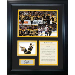 imageFramed 202223 Boston Bruins The Greatest Team Ever Assembled Record Wins ampamp Points  Patrice Bergeron Facsimile Laser Engraved Signature Auto 11quotx14quotHockey Photo Sig Collage