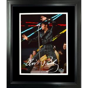 imageFramed Elvis Presley Facsimile Laser Engraved Signature Auto 11quotx14quot Music Photo HOFSM Holo