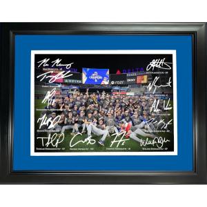 imageFramed Los Angeles Dodgers 2024 World Series Champions Field Celebration Facsimile Signature Team Auto 11x14 Baseball Photo