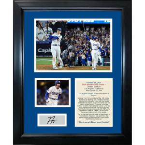 imageFramed Los Angeles Dodgers 2024 World Series Game 1 Freddie Freeman Walk Off Grand Slam Facsimile Laser Engraved Signature Auto 11quotx14quot Baseball Photo Sig Collage