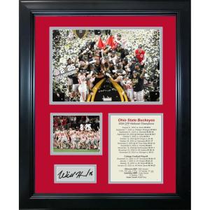 imageFramed Ohio State Buckeyes 2024 National Championship Will Howard Facsimile Laser Engraved Signatures Auto College Football 11quotx14quot Photo Sig Collage