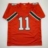 imageFacsimile Autographed Carson Beck Miami Orange Reprint Laser Auto College Football Jersey Size Mens XL