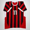 imageFacsimile Autographed Christian Pulisic AC Milan BlackRed Reprint Laser Auto Soccer Jersey Size Mens XL