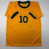 imageFacsimile Autographed Pele Brazil Yellow World Cup Reprint Laser Auto Soccer Jersey Size Mens XL