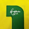imageFacsimile Autographed Ronaldinho Brazil Yellow World Cup Reprint Laser Auto Soccer Jersey Size Mens XL