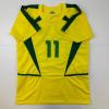 imageFacsimile Autographed Ronaldinho Brazil Yellow World Cup Reprint Laser Auto Soccer Jersey Size Mens XL