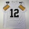imageFacsimile Autographed Terry Bradshaw Pittsburgh White Reprint Laser Auto Football Jersey Size Mens XL