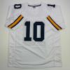 imageFacsimile Autographed Tom Brady Michigan White Reprint Laser Auto College Football Jersey Size Mens XL