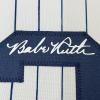 imageFramed Facsimile Autographed Babe Ruth 35x39 New York Pinstripe Reprint Laser Auto Baseball Jersey
