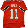 imageFacsimile Autographed Carson Beck Miami Orange Reprint Laser Auto College Football Jersey Size Mens XL