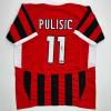 imageFacsimile Autographed Christian Pulisic AC Milan BlackRed Reprint Laser Auto Soccer Jersey Size Mens XL