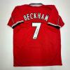 imageFacsimile Autographed David Beckham Manchester United Red Reprint Laser Auto Soccer Jersey Size Mens XL