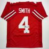 imageFacsimile Autographed Jeremiah Smith Ohio State Red Reprint Laser Auto College Football Jersey Size Mens XL