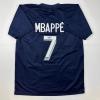 imageFacsimile Autographed Kylian Mbappe PSG Blue Reprint Laser Auto Soccer Jersey Size Mens XL