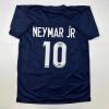imageFacsimile Autographed Neymar Jr PSG Blue Reprint Laser Auto Soccer Jersey Size Mens XL