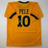 imageFacsimile Autographed Pele Brazil Yellow World Cup Reprint Laser Auto Soccer Jersey Size Mens XL