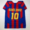 imageFacsimile Autographed Ronaldinho FC Barcelona BlueRed Reprint Laser Auto Soccer Jersey Size Mens XL