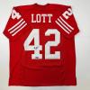 imageFacsimile Autographed Ronnie Lott San Francisco Red Reprint Laser Auto Football Jersey Size Mens XL