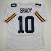 imageFacsimile Autographed Tom Brady Michigan White Reprint Laser Auto College Football Jersey Size Mens XL