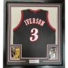 imageFramed AutographedSigned Allen Iverson 33x42 Philadelphia Black Basketball Jersey JSA COA