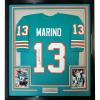 imageFramed AutographedSigned Dan Marino 33x42 Miami Teal Football Jersey JSA COA