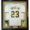 imageFramed AutographedSigned Fernando Tatis Jr 33x42 San Diego Pinstripe Baseball Jersey JSA COA