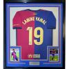 imageFramed AutographedSigned Lamine Yamal 35x39 FC Barcelona Blue Soccer Jersey Beckett BAS COA