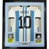 imageFramed AutographedSigned Lionel Leo Messi 35x39 Argentina BlueWhite Soccer Jersey Beckett BAS COALOA