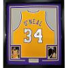imageFramed AutographedSigned Shaquille Shaq ONeal 33x42 Los Angeles LA Yellow Basketball Jersey Beckett BAS COA