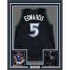 imageFramed Facsimile Autographed Anthony Edwards 35x39 Minnesota Black Reprint Laser Auto Basketball Jersey
